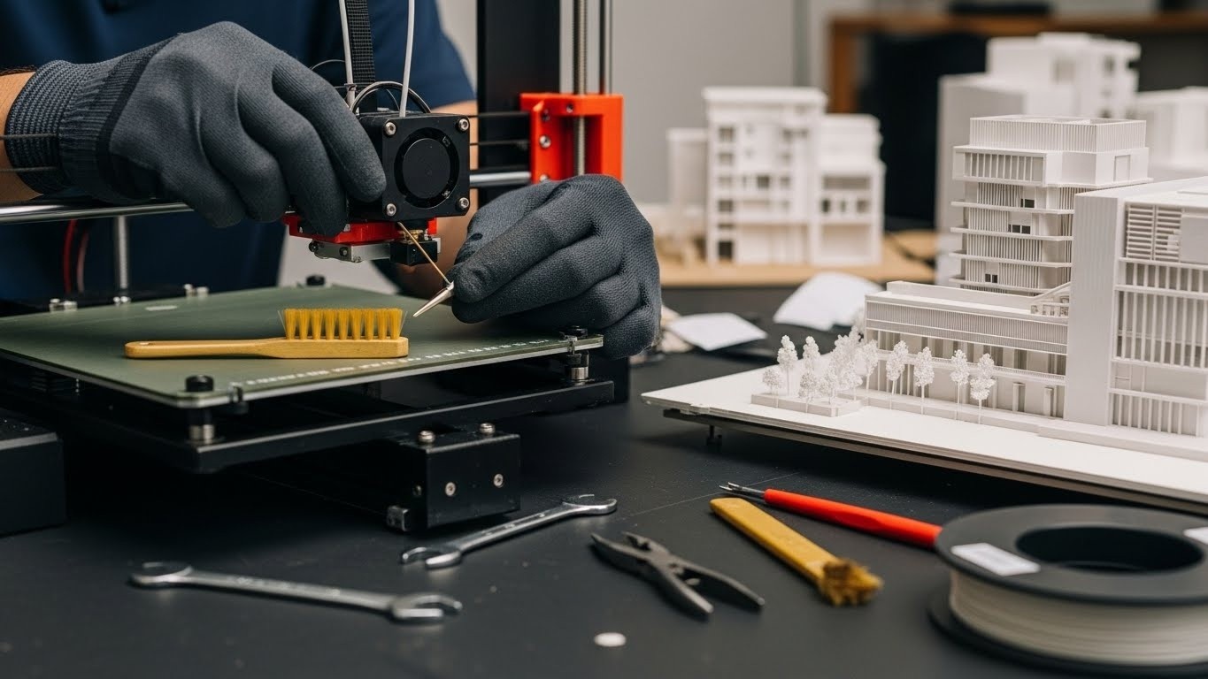 Обслуживание 3D-принтера для архитектурного моделирования