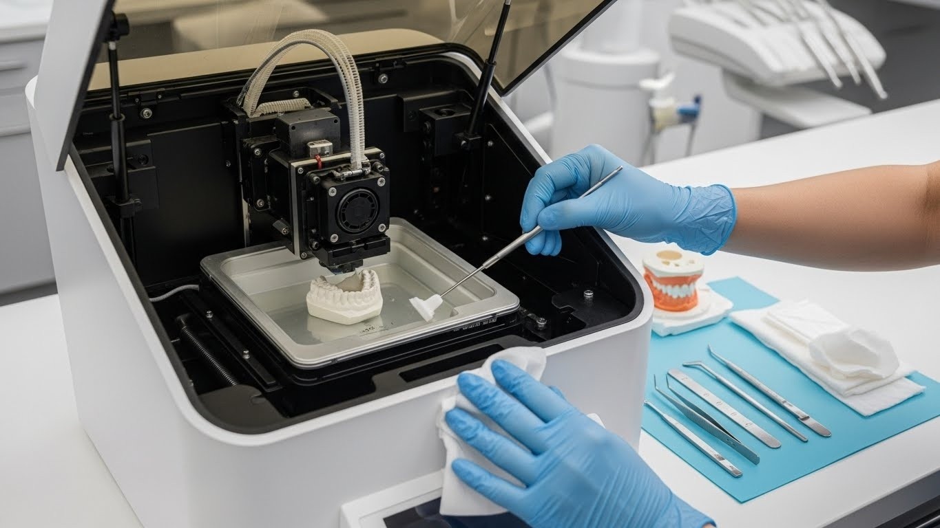 Обслуживание 3D-принтера для стоматологических моделей