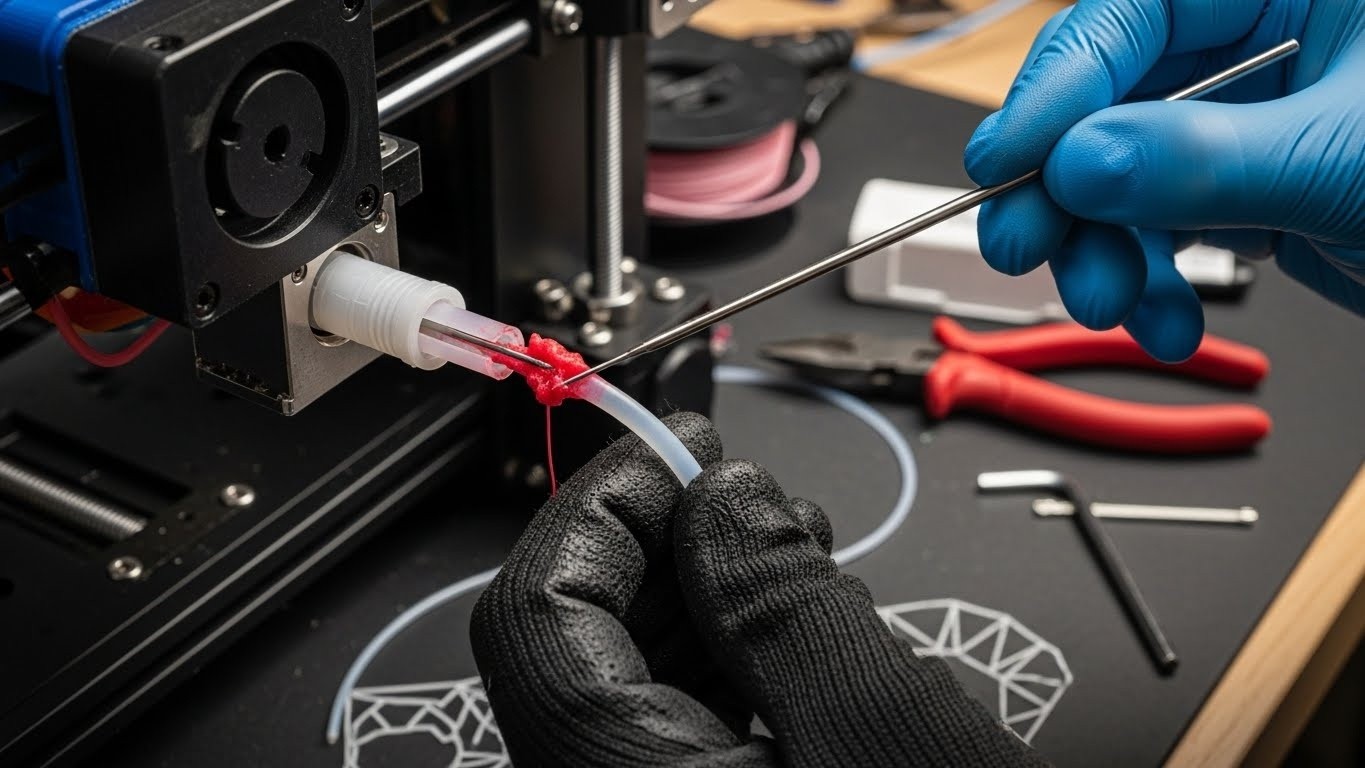 Устранение засоров в системе подачи филамента 3D принтера