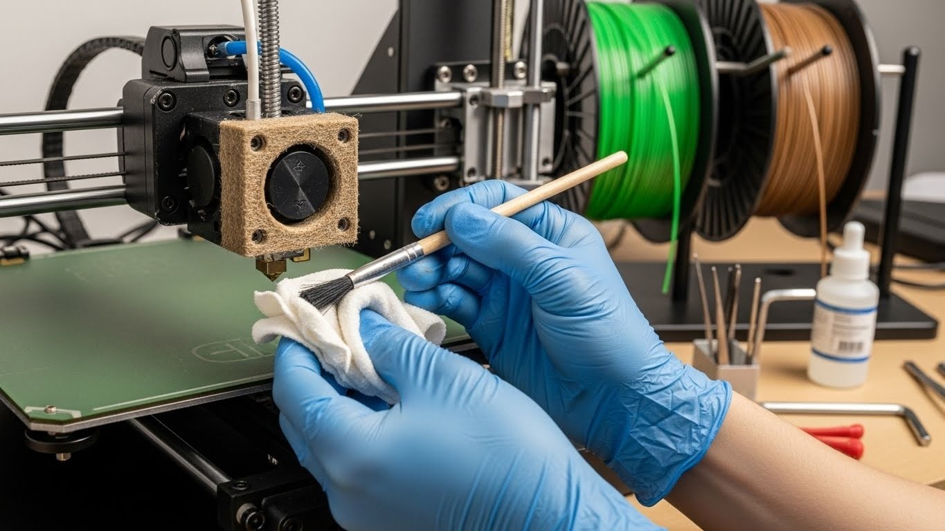 Обслуживание 3D-принтера для биокомпозитов