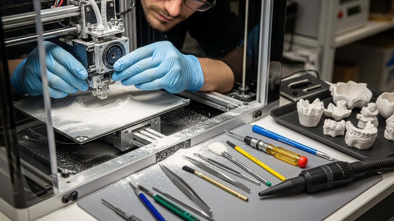 Обслуживание 3D-принтера для фарфоровых изделий