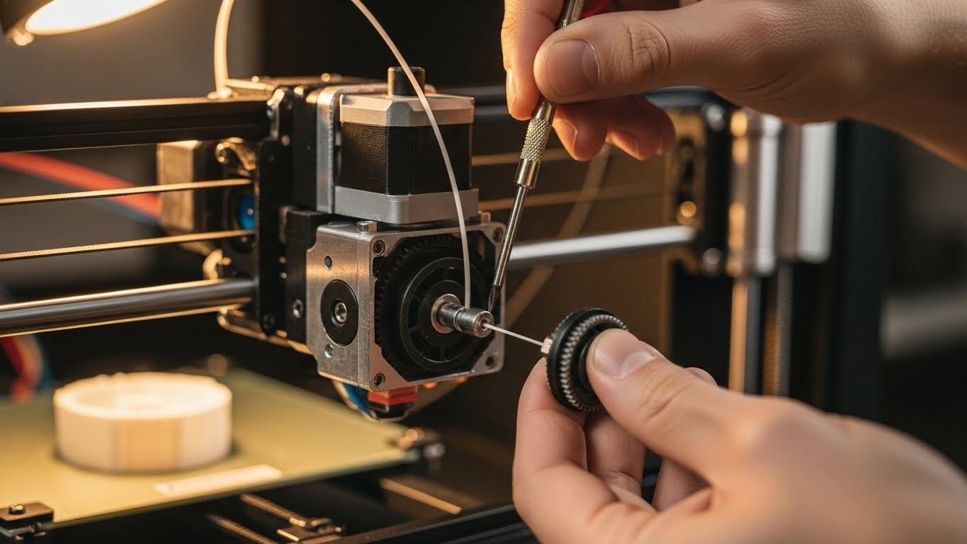 Ремонт механизма подачи материала в 3D принтере