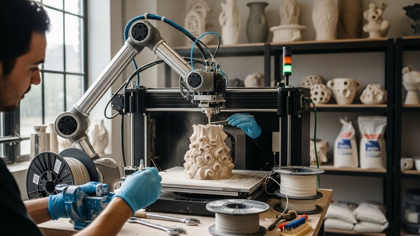 Обслуживание 3D-принтера для художественной керамики
