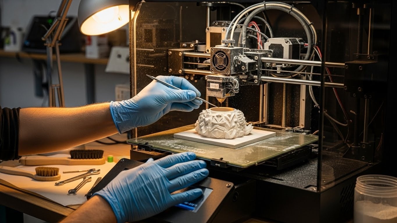 Обслуживание 3D-принтера для керамических прототипов