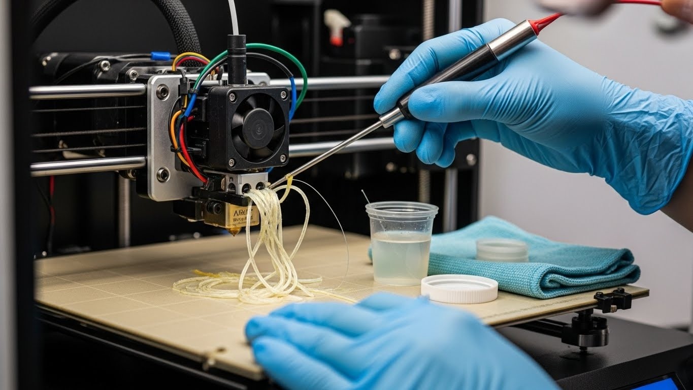 Обслуживание 3D-принтера для биоразлагаемых полимеров