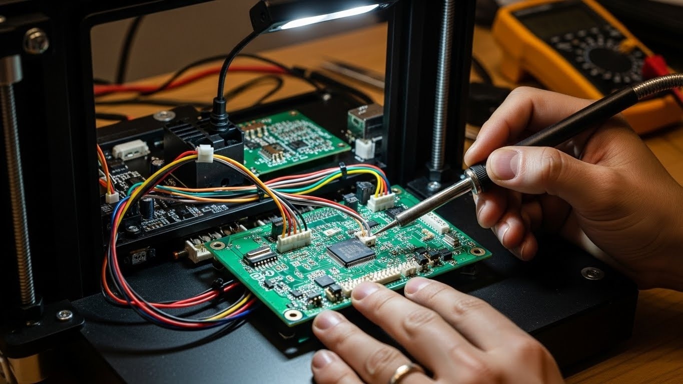 Ремонт 3d принтеров с поврежденными соединениями на плате