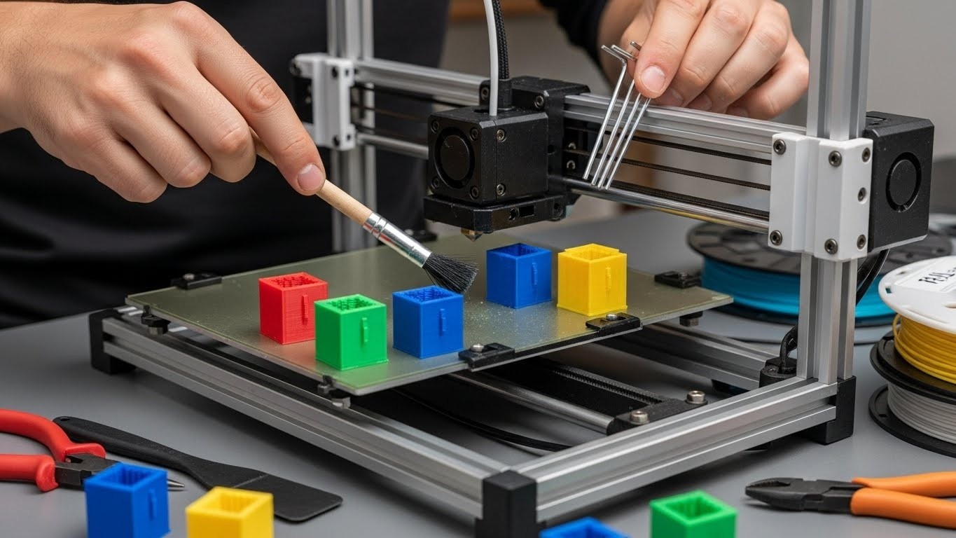 Обслуживание 3D-принтеров для мелких кубических моделей