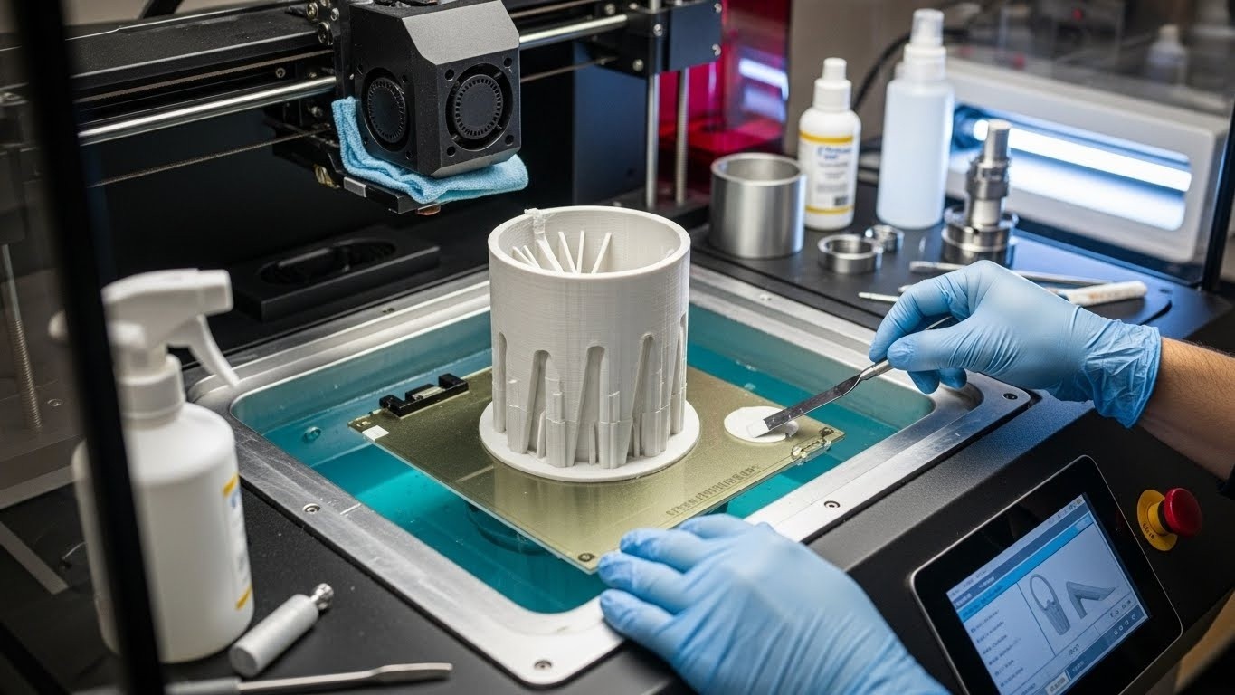 Обслуживание 3D принтера для средних цилиндрических моделей