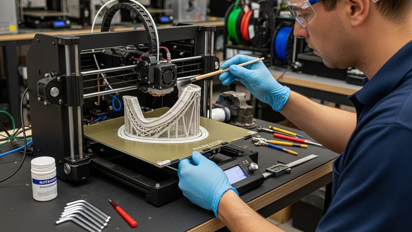 Обслуживание 3D-принтера для криволинейных моделей