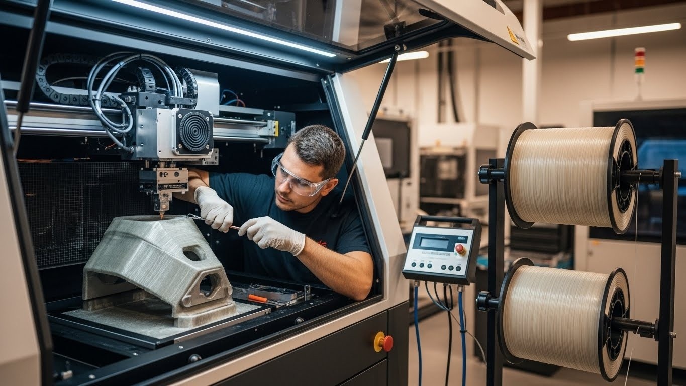 Ремонт 3D принтеров для стекловолокна с оптимизацией подачи материала