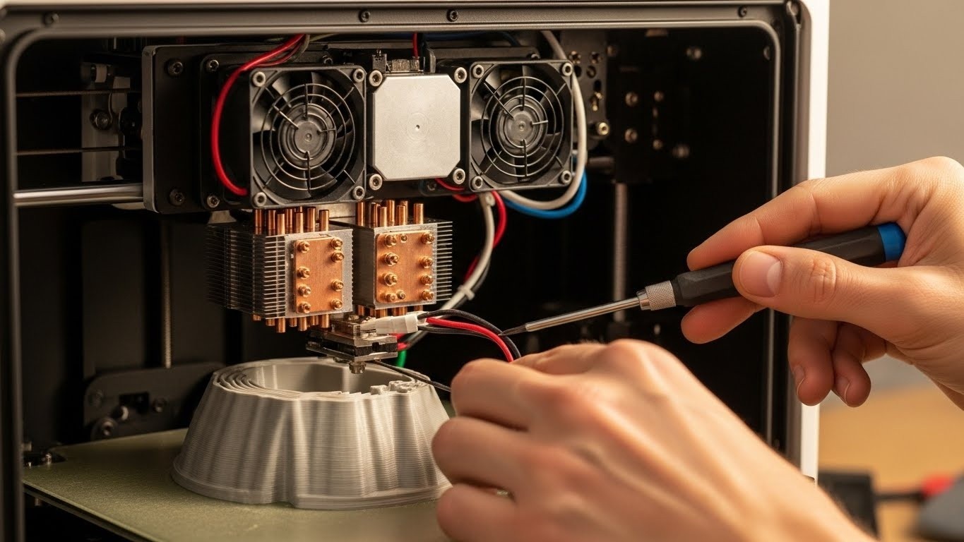 Ремонт 3d принтеров для стекловолокна с улучшением системы охлаждения