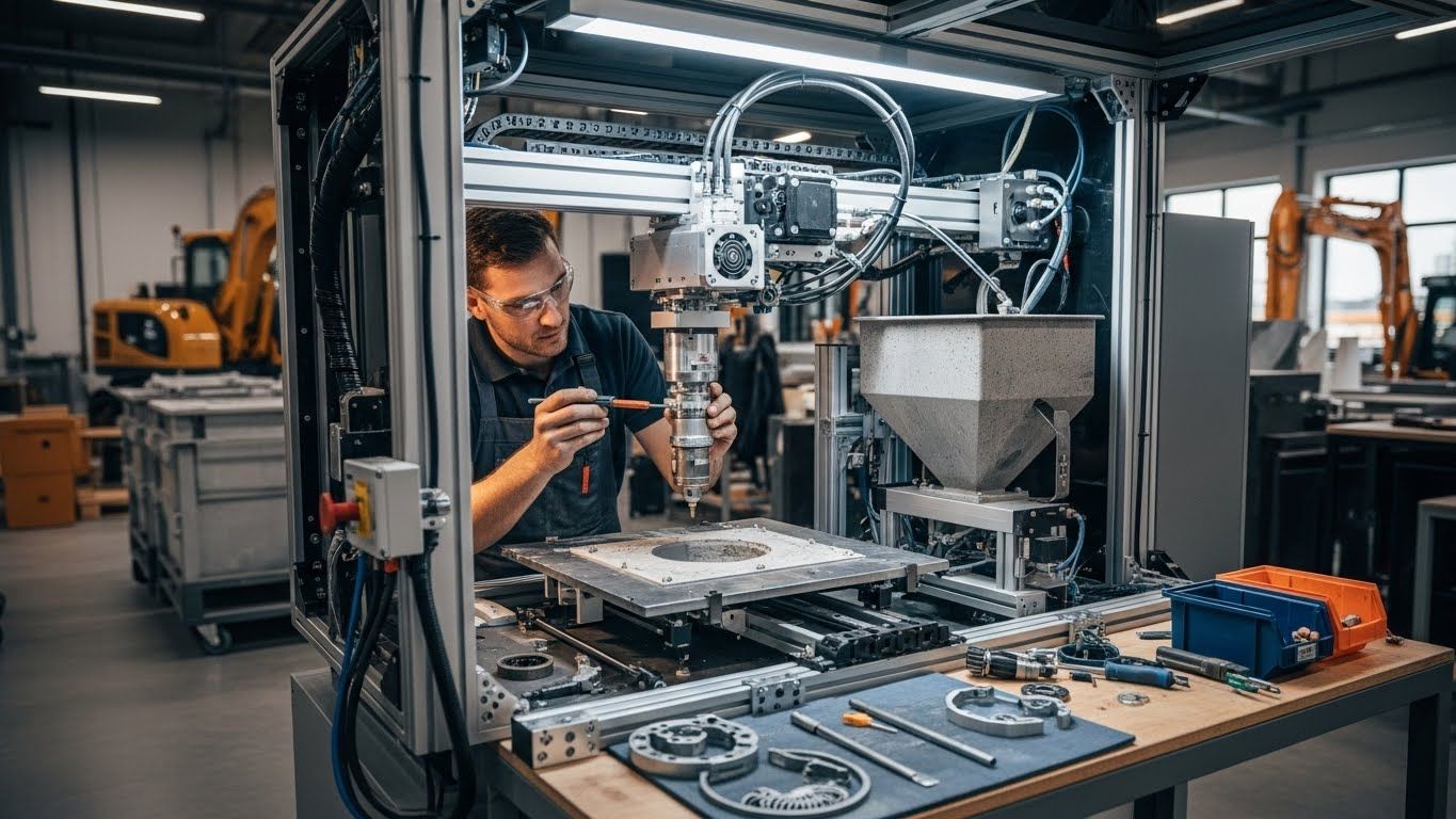 Ремонт экструдеров для улучшения экструзии при печати строительных материалов