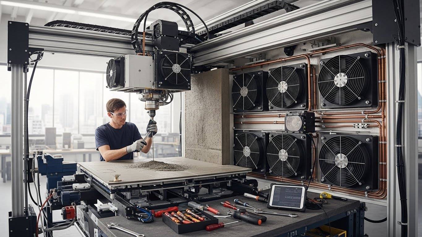 Ремонт 3d принтеров для строительных материалов с улучшением системы охлаждения