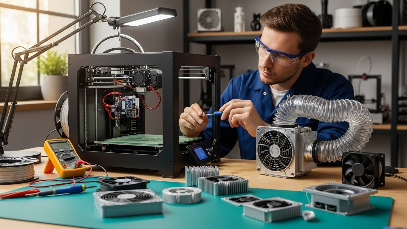 Ремонт 3d принтеров для прототипирования с улучшением системы охлаждения