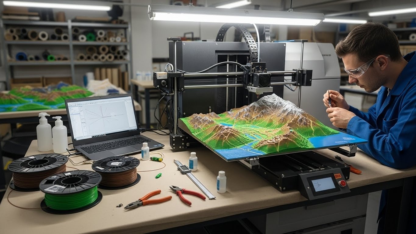 Обслуживание 3D-принтера для ландшафтного моделирования