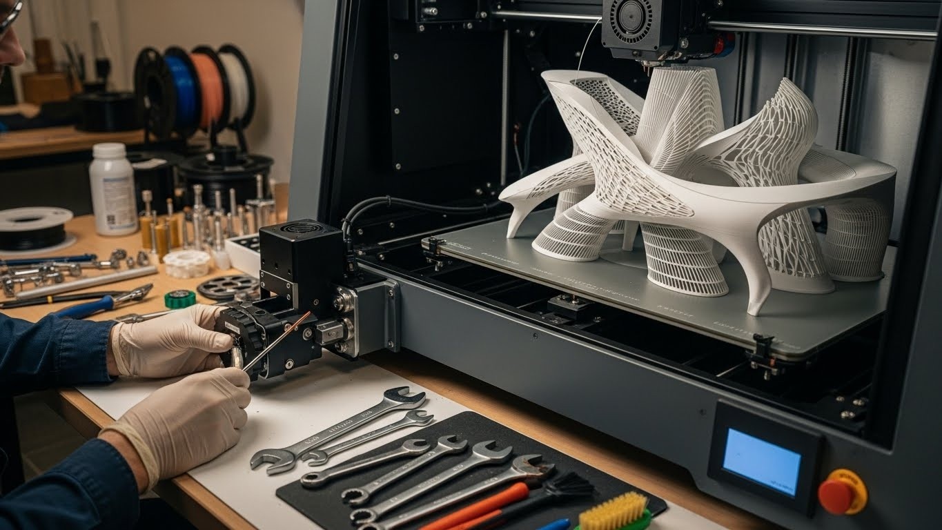 Обслуживание 3D-принтера для концептуальных архитектурных форм