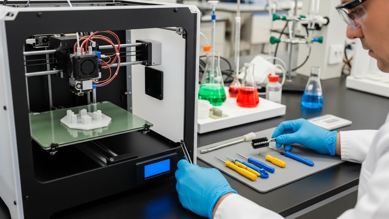 Обслуживание 3D-принтеров для химических экспериментов