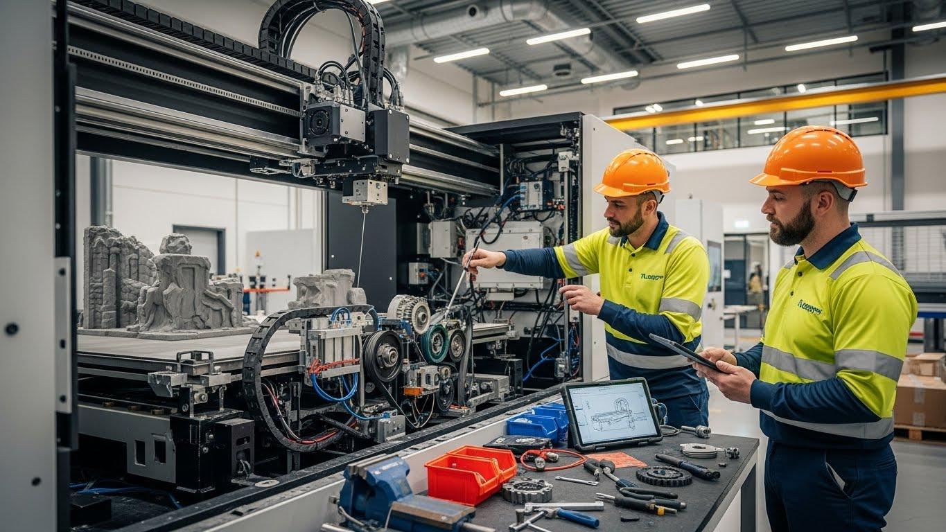 Ремонт 3d принтеров для строительства с восстановлением механизма подачи материала