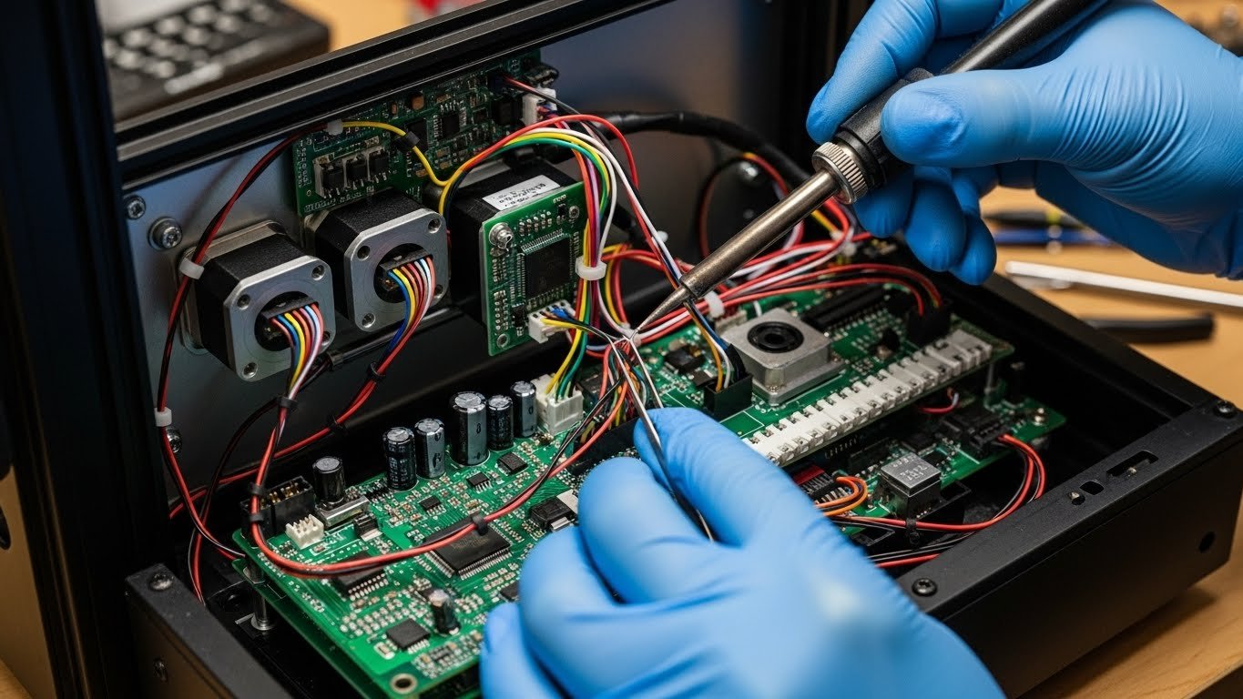 Ремонт 3d принтеров для электроники с улучшением проводки