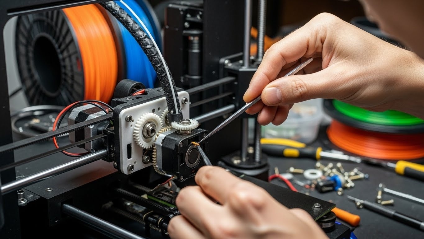 Ремонт механизма подачи материала 3D принтера
